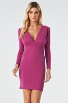 Vestido Curto PKS Lurex Rosa Pink