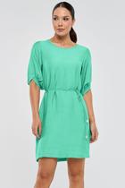 Vestido Curto PKS Viscose Com Cinto Verde