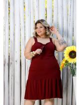 Vestido Curto Plus Size Soltinho Decote Coração Vestido Curto Plus Size Soltinho Decote Coração