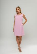 Vestido Curto Regata Com Laço Nos Ombros Rosa Salvatore Vestido Curto Regata Com Laço Nos Ombros Rosa Salvatore