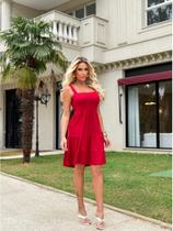 Vestido Curto Regata Rodado Saia de Babados