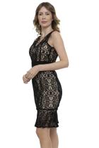 Vestido Curto Rendado Sem Mangas F081 Vestido Curto Rendado Sem Mangas F081