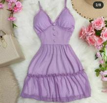 Vestido curto roxo com bojo