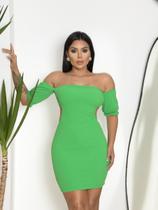 Vestido Curto sem Alça Manga Caída Tira nas Costas