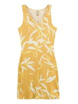 Vestido curto sem manga amarelo
