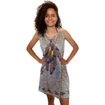 Vestido Curto Trapézio Indiano Bordado Moda Plus Size