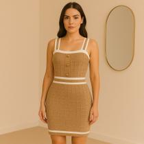 Vestido Curto Tricot Modal Botões