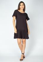 Vestido Curto Viscose Detalhe nas Costas Preto