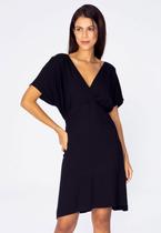 Vestido Curto Viscose Elastex nas Costas Preto