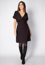 Vestido Curto Viscose Elastex nas Costas Preto