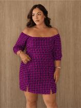 Vestido Curto Xadrez Feminino Elegante Para Festa Junina São João Arraiá Manga 3/4 Meia Estação Vestido Curto Xadrez Feminino Elegante Para Festa Junina São João Arraiá Manga 3/4 Meia Estação