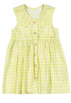 Vestido Curto Xadrez Verde Lima Infantil Coloritta