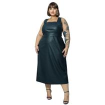 Vestido Curvy Midi Plus Size material ecológico Tendência Vestido Curvy Midi Plus Size material ecológico Tendência