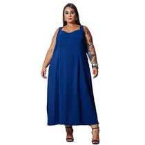 Vestido Curvy Solto Largo Plus Size Midi Alça