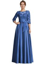 Vestido da Mãe do Noivo raomiao Ocean Blue Satin Lace Vestido da Mãe do Noivo raomiao Ocean Blue Satin Lace