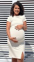 Vestido Daiane Gestante Curto com Abertura para Amamentar