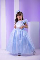 Vestido Dama de Honra Azul Bebê Marie Longo Amanda - Tecido 100% Poliéster