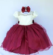 Vestido Dama Marsala Luxo Realeza Com Tiara Vestido Dama Marsala Luxo Realeza Com Tiara
