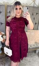 Vestido Damaris em Renda Modelo Evasê Moda Evangelica
