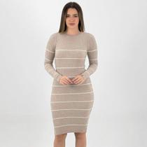 Vestido Das Guria Midi Listrado de Lã Feminino