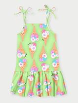 Vestido de Alça Infantil Ice Pop Verde Abrange Vestido de Alça Infantil Ice Pop Verde Abrange
