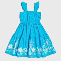 Vestido de Alças com Bordado de Coqueiros - Momi Vestido de Alças com Bordado de Coqueiros - Momi