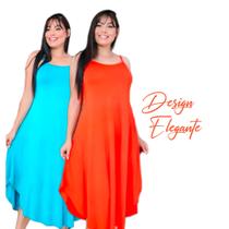 Vestido De Alças Tecido Malha Moda Praia Soltinho Elegante Vestido De Alças Tecido Malha Moda Praia Soltinho Elegante