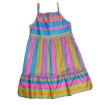 Vestido de Alcinha Estampado Colorido Verao Moda Infantil