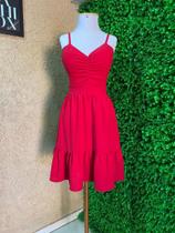 Vestido de alcinha vermelho com látex nas costas e babado na barra tamanho G Vestido de alcinha vermelho com látex nas costas e babado na barra tamanho G