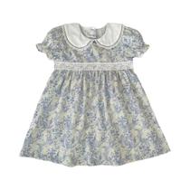 Vestido De Algodão Com Estampa Floral Para Meninas, Verão, 2-6 Anos, Manga Curta Com Babados, Vestido De Algodão Com Estampa Floral Para Meninas, Verão, 2-6 Anos, Manga Curta Com Babados,