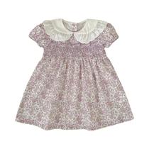 Vestido De Algodão Com Manga Bufante E Gola Peter Pan Para Meninas De 2 a 6 Anos, Vestido De Festa Vestido De Algodão Com Manga Bufante E Gola Peter Pan Para Meninas De 2 a 6 Anos, Vestido De Festa