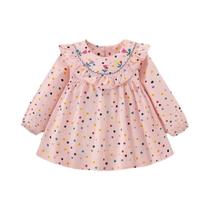Vestido De Algodão Para Menina Bebê Primavera Outono Estampado Com Poás E Flores Manga Longa Roupas Vestido De Algodão Para Menina Bebê Primavera Outono Estampado Com Poás E Flores Manga Longa Roupas