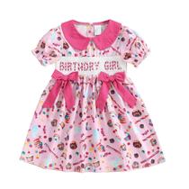 Vestido de aniversário Socutebabe Girl 3-8 anos Candy Donut Vestido de aniversário Socutebabe Girl 3-8 anos Candy Donut