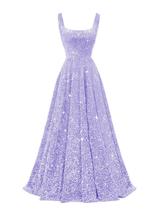 Vestido de baile Miao Duo Sparkly Sparkly Sequin A Line lilás com bolsos