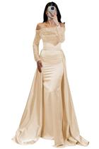 Vestido de baile Molisa, lantejoulas, cetim, fora dos ombros, champanhe Vestido de baile Molisa, lantejoulas, cetim, fora dos ombros, champanhe