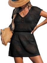 Vestido de banho CUPSHE Crochet Hollow Out B-Black M