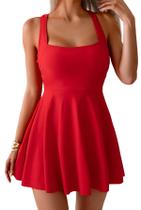 Vestido de banho feminino B2prity Tummy Control, cobertura total, vermelho Vestido de banho feminino B2prity Tummy Control, cobertura total, vermelho