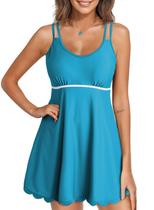Vestido de banho feminino Dokotoo, de uma peça, azul Vestido de banho feminino Dokotoo, de uma peça, azul