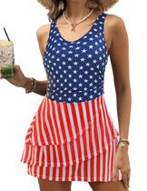Vestido de banho VIMPUNEC, 4 de julho, bandeira americana, feminino Vestido de banho VIMPUNEC, 4 de julho, bandeira americana, feminino