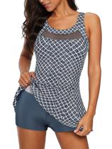 Vestido de banho Zando Tummy Control Plus Size Floral Grey 16-18