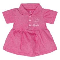 Vestido de bebê com golinha polo pink - Era Uma Vez