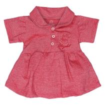 Vestido de bebê com golinha polo vermelho - Era Uma Vez