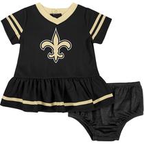 Vestido de bebê e capa de fralda NFL New Orleans Saints 0-3 meses Vestido de bebê e capa de fralda NFL New Orleans Saints 0-3 meses
