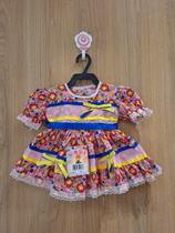 Vestido de Bebê Infantil Temático de Festa Junina Diversas Cores e Estampas