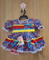 Vestido de Bebê Infantil Temático de Festa Junina Diversas Cores e Estampas