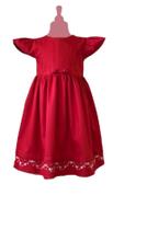 Vestido de Bebê Menina Festa Vermelho Papilloo