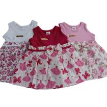 Vestido De Bebê Menina Roupa De Criança Kit Com 3 Vestidos