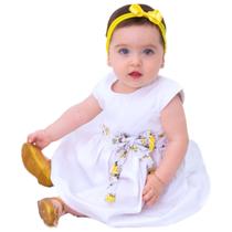 Vestido de Bebê Roupa Menina Infantil Com Tiara 100% Algodão - Mundo Nina Kids Vestido de Bebê Roupa Menina Infantil Com Tiara 100% Algodão - Mundo Nina Kids