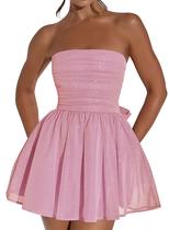 Vestido de boas-vindas Blawhee Glitter Tule Blush rosa sem alças Vestido de boas-vindas Blawhee Glitter Tule Blush rosa sem alças