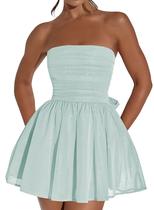 Vestido de boas-vindas Blawhee Glitter Tulle azul claro para adolescentes